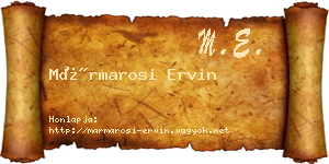 Mármarosi Ervin névjegykártya